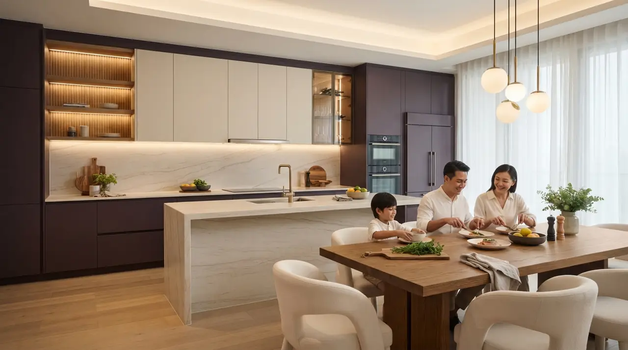 Kitchen and dining area at Impressions @ Dairy Farm, Dairy Farm Walk