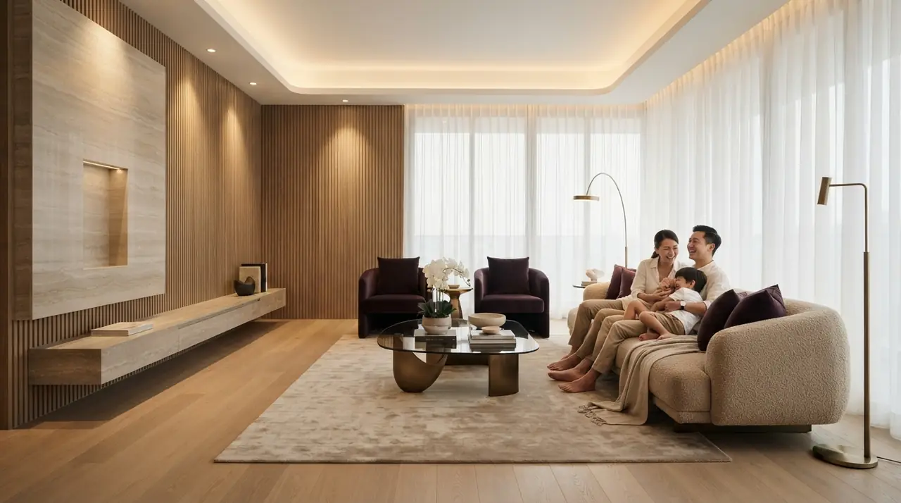 Living room interior at Impressions @ Dairy Farm, Dairy Farm Walk, District 23